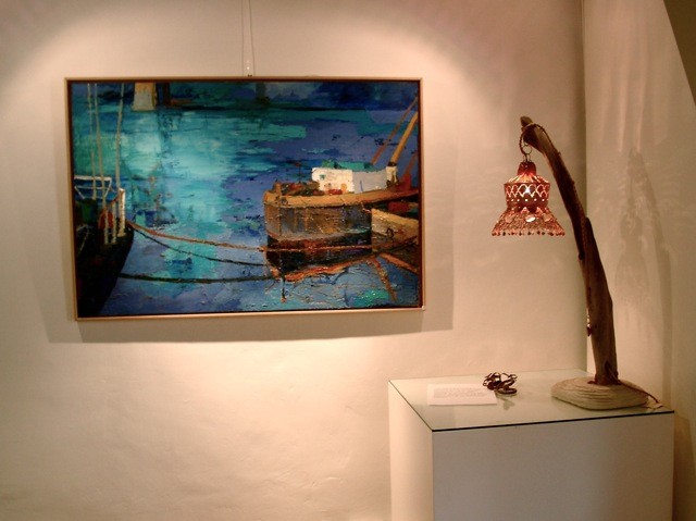 Vernissage “Blu sonoro oil on canvas”