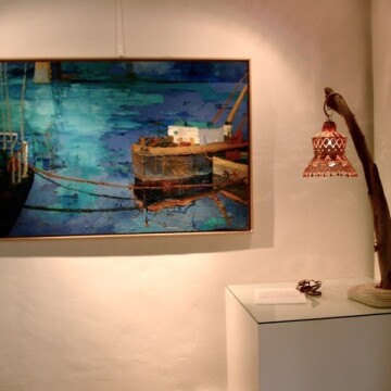 Vernissage “Blu sonoro oil on canvas”